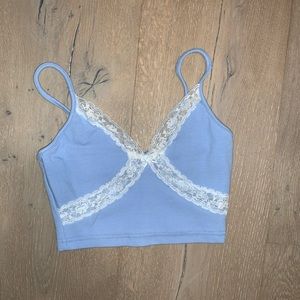 Blue lace cami top